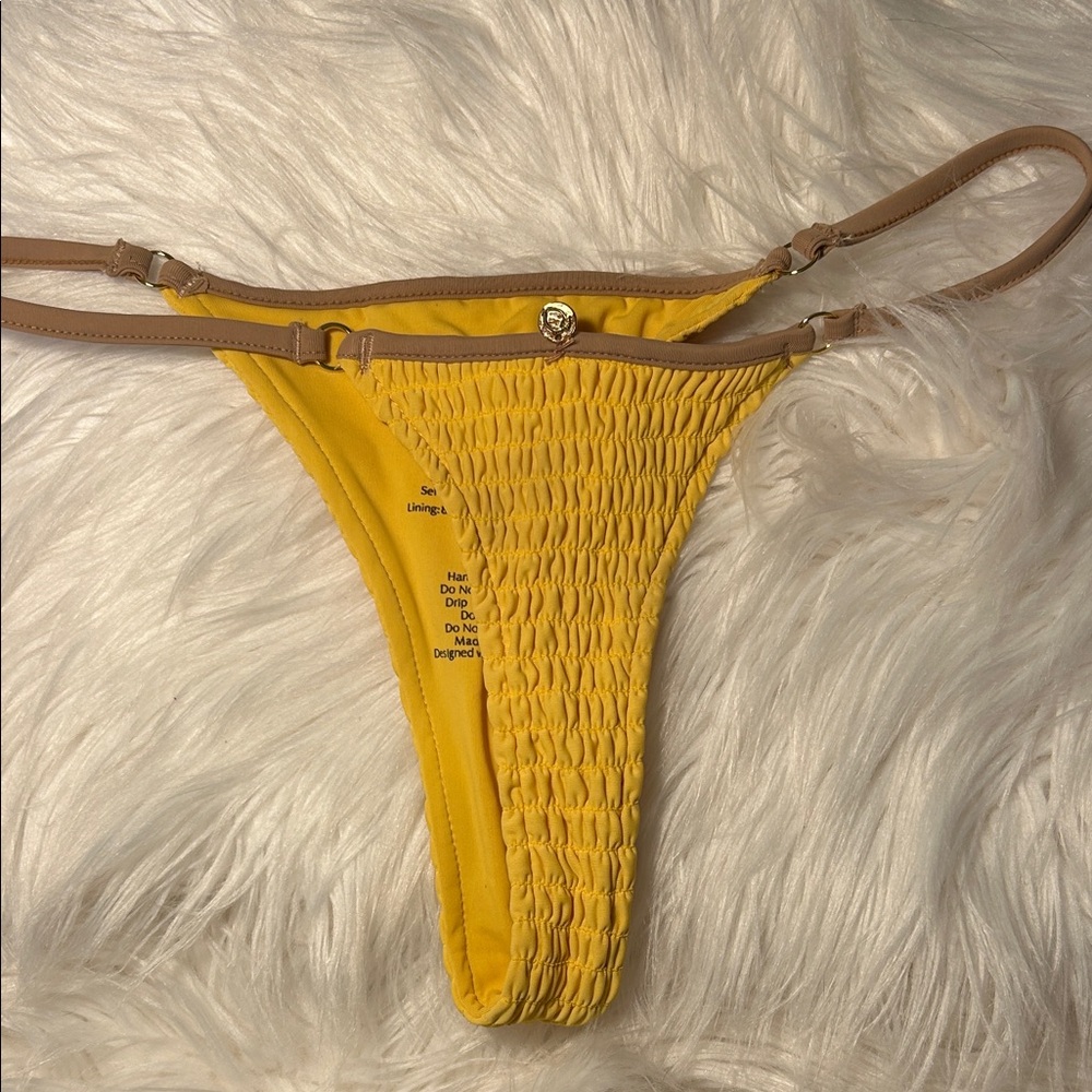 Victoria’s Secret Yellow Ruched Thong Bikini Bottom